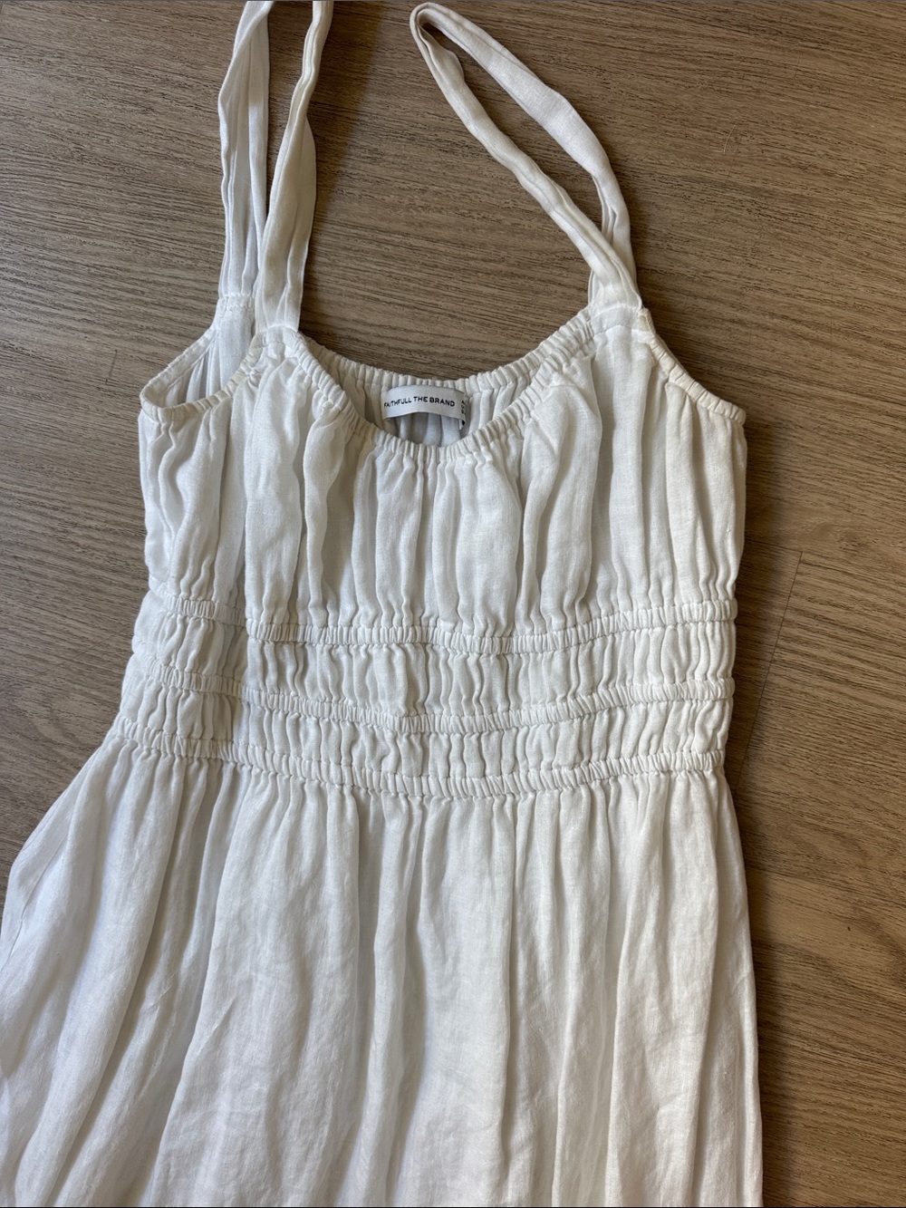Faithfull the Brand White Midi Dress (Linen)
